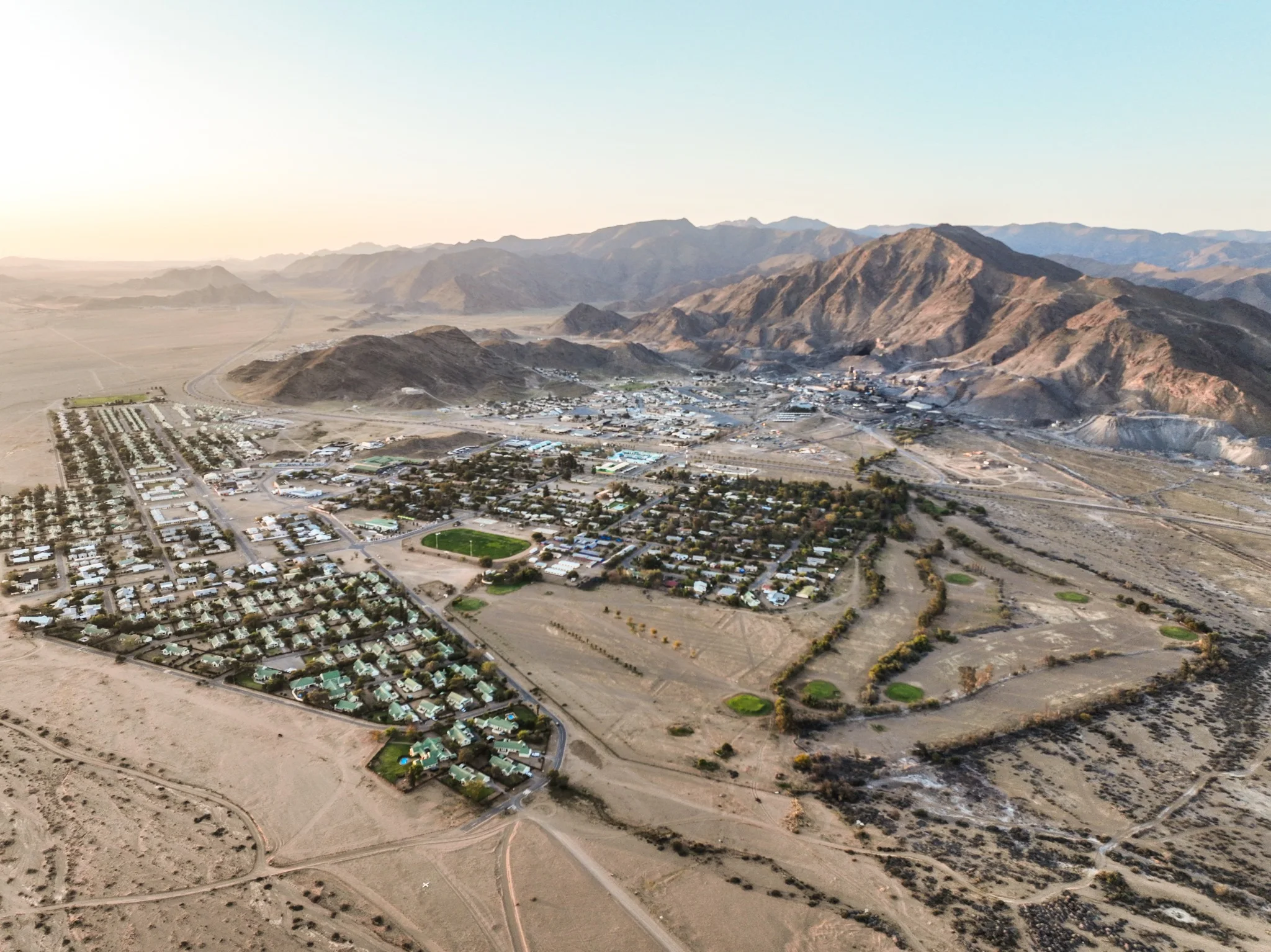 Aerial view of a Namibian mountain landscape